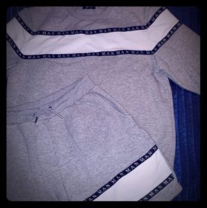 BooHoo Man Sweatshirt and Short Set